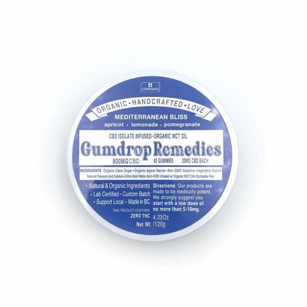 Gumdrop Remedies – Mediterranean Bliss Gummies – 800mg CBD | BC Weed Edible Canada